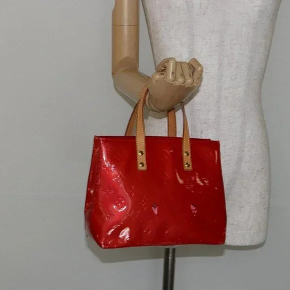 LOUIS VUITTON Monogram Vernis Reade PM Hand Bag Red Rouge - Picture 1 of 16